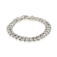 David Yurman Sterling Silver Diamond Buckle Curb Link Bracelet pv