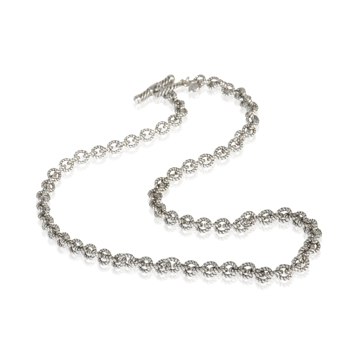 David Yurman Sterling Silver  Cable Rolo Chain Necklace pv