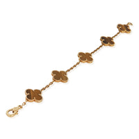 Van Cleef & Arpels Yellow Gold Tiger's Eye Vintage Alhambra Bracelet bv