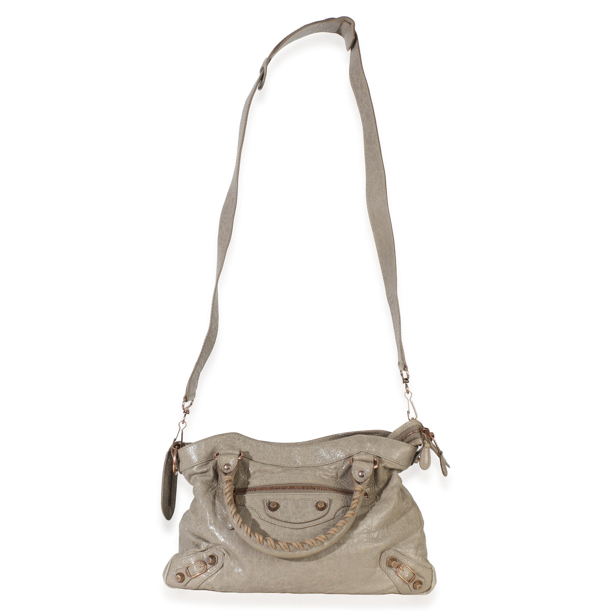 Balenciaga Light Grey Agneau Rose Gold Hardware Giant 12 Town Bag Handbag 8
