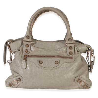 Balenciaga Light Grey Agneau Rose Gold Hardware Giant 12 Town Bag Handbag id