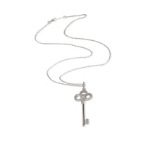 Tiffany & Co. White Gold Diamond Crown Key Pendant pv