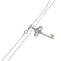 Tiffany & Co. White Gold Diamond Crown Key Pendant sv