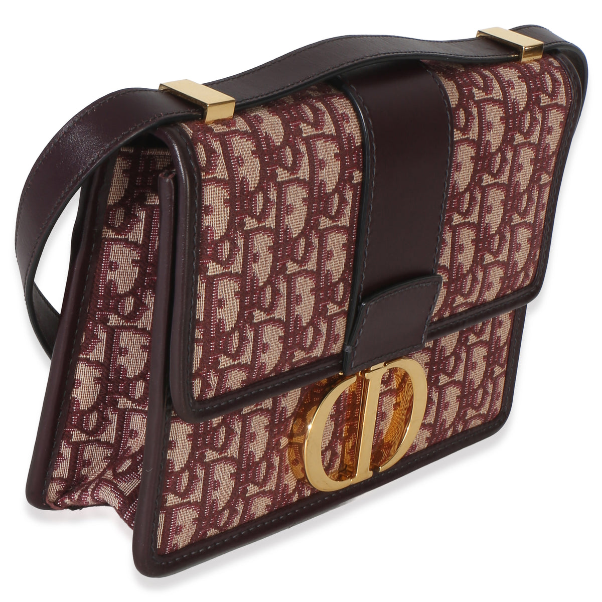 Christian Dior Burgundy Oblique 30 Montaigne Flap Handbag 3