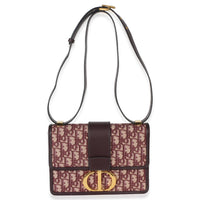 Christian Dior Burgundy Oblique 30 Montaigne Flap Handbag 8