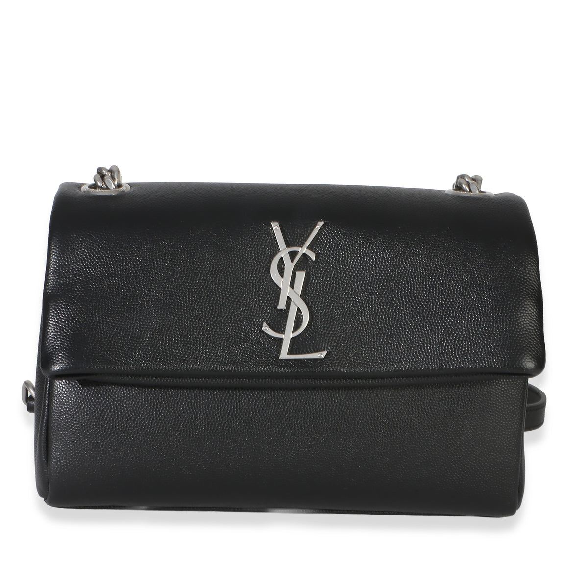 Saint Laurent Black Small Grained Calfskin East West Hollywood Flap Bag Handbag id