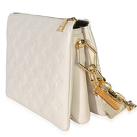 Louis Vuitton White Monogram Embossed Lambskin Coussin PM Handbag 2