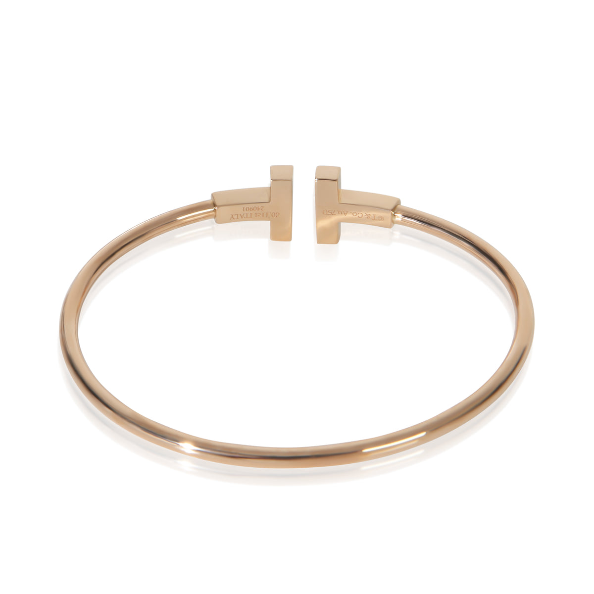 Tiffany & Co. Rose Gold Mother Of Pearl and Diamond Tiffany T Wire Bracelet pv