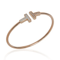 Tiffany & Co. Rose Gold Mother Of Pearl and Diamond Tiffany T Wire Bracelet av