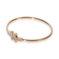 Tiffany & Co. Rose Gold Mother Of Pearl and Diamond Tiffany T Wire Bracelet sv