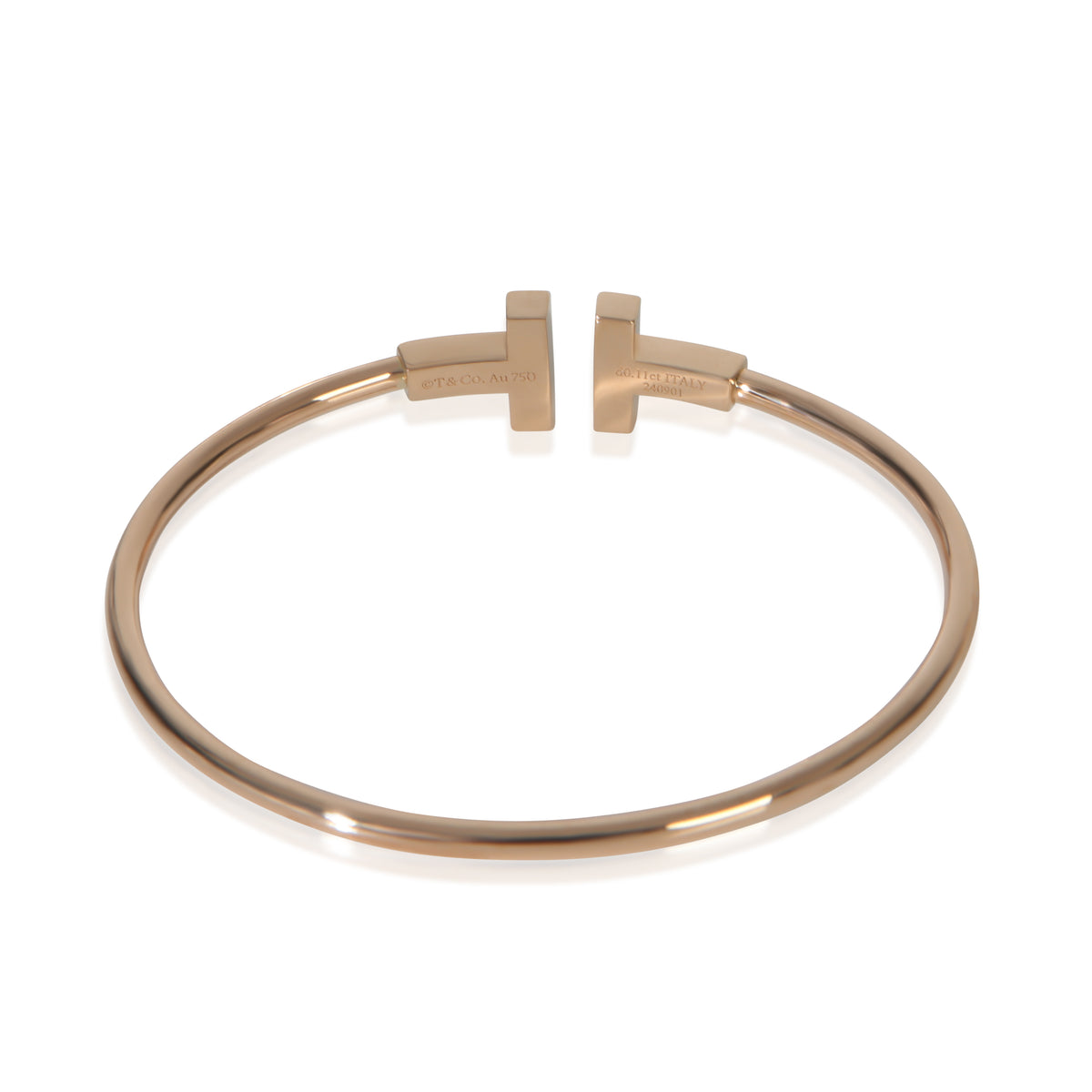 Tiffany & Co. Rose Gold Mother Of Pearl and Diamond Tiffany T Wire Bracelet bv