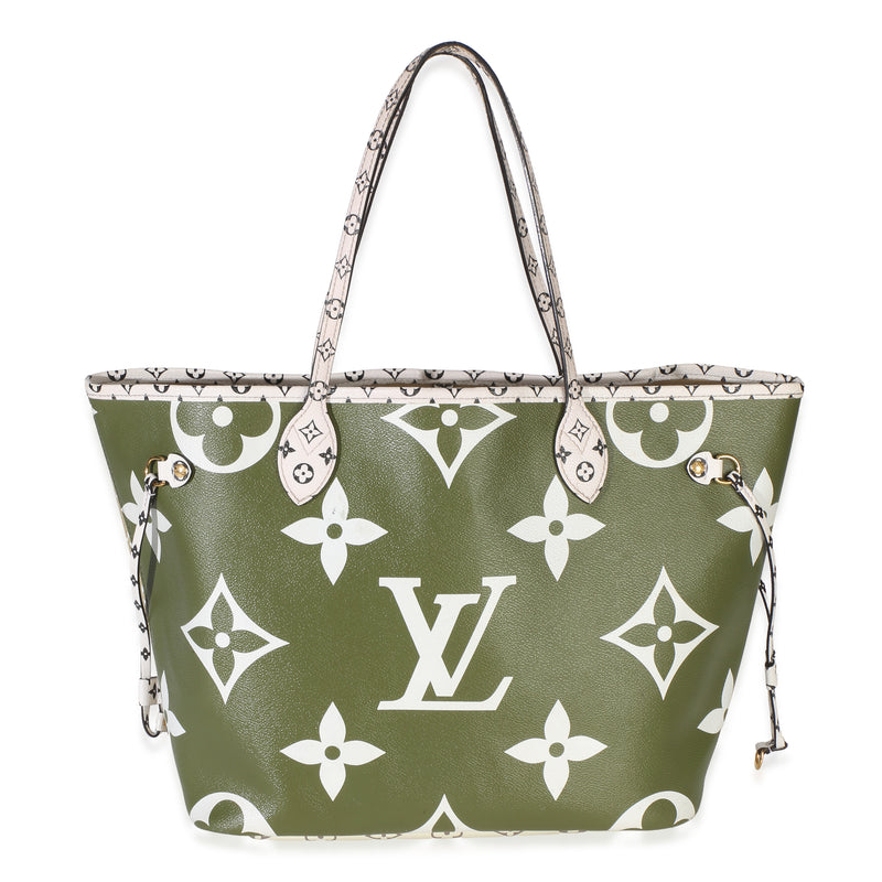 Louis Vuitton Kaki Monogram Giant Neverfull MM Handbag fv