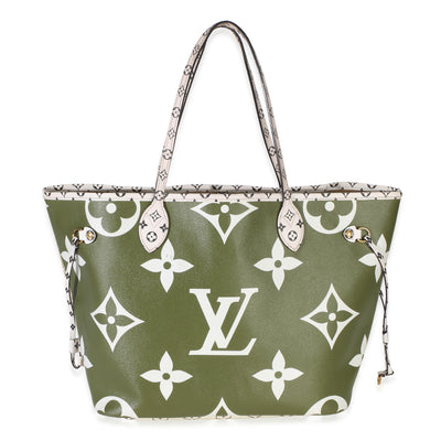Louis Vuitton Kaki Monogram Giant Neverfull MM Handbag fv