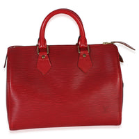 Louis Vuitton Red Epi Speedy 25 Handbag 4