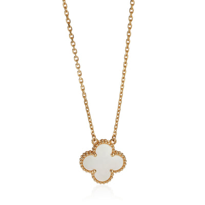 Van Cleef & Arpels Yellow Gold Mother Of Pearl Vintage Alhambra Pendant fv
