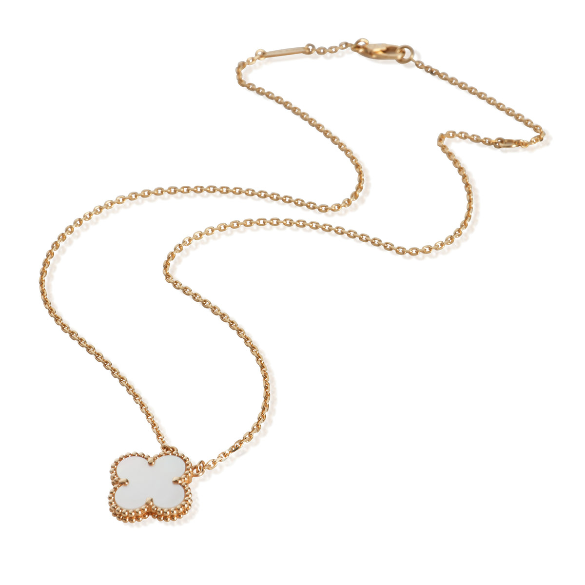 Van Cleef & Arpels Yellow Gold Mother Of Pearl Vintage Alhambra Pendant pv