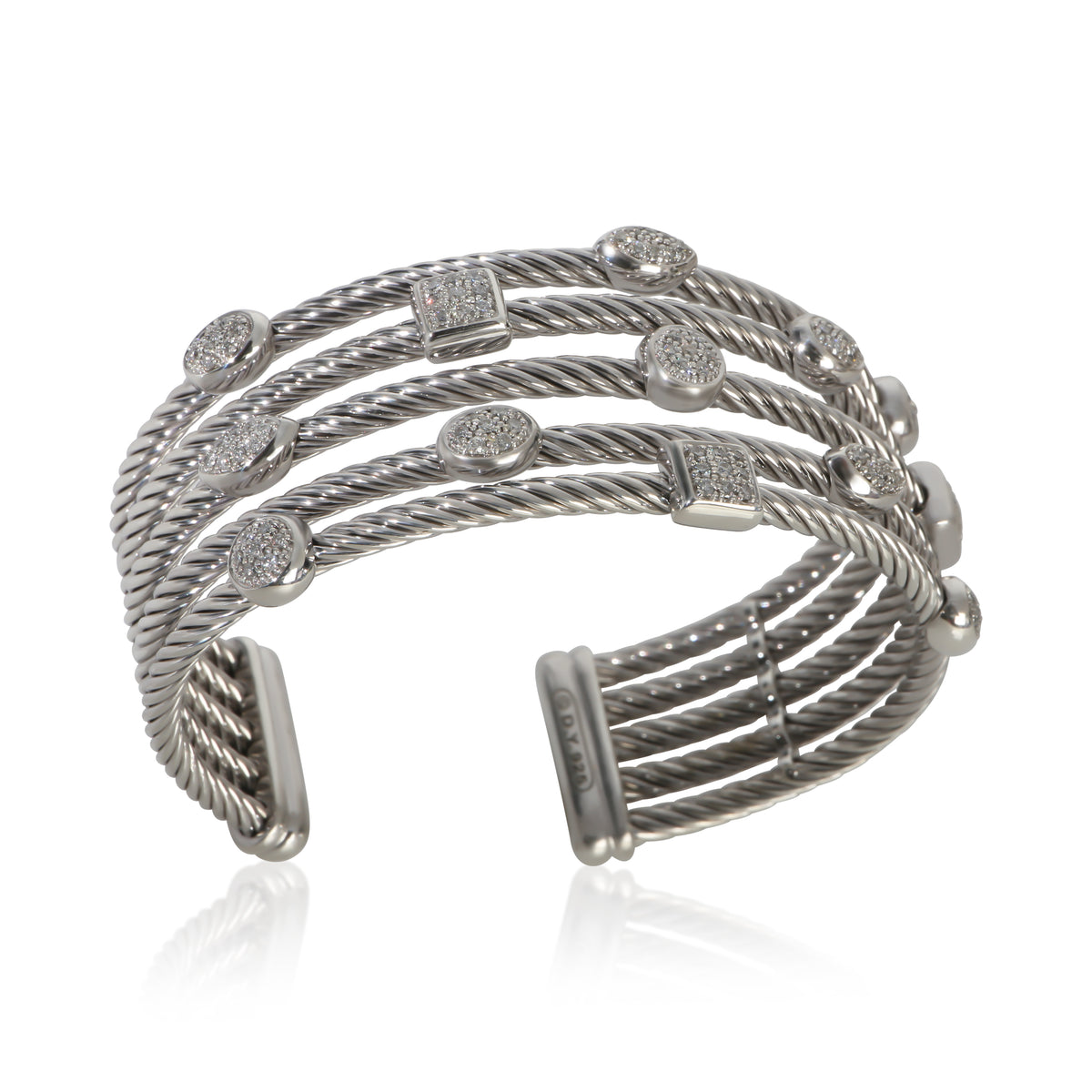 David Yurman Sterling Silver Diamond Confetti 5 Row Bracelet bv