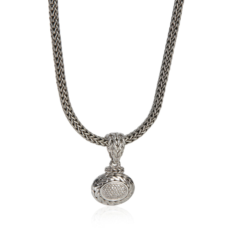 John Hardy Sterling Silver Diamond Classic Chain Necklace fv