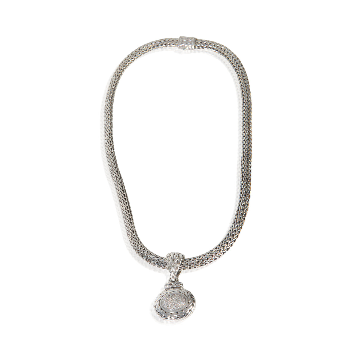 John Hardy Sterling Silver Diamond Classic Chain Necklace pv