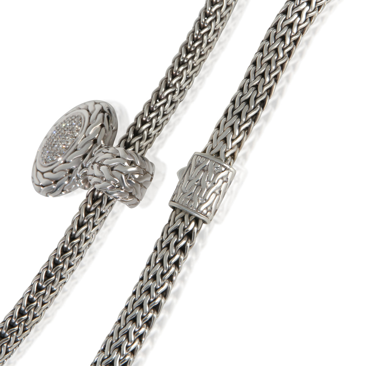John Hardy Sterling Silver Diamond Classic Chain Necklace sv