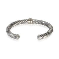 David Yurman Sterling Silver Diamond Single Station Cable Bracelet bv