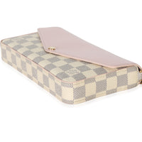 Louis Vuitton Rose Damier Azur Canvas Calfskin Felicie Pochette Handbag 6