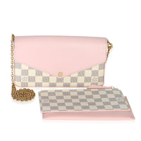 Louis Vuitton Rose Damier Azur Felicie Pochette Handbag fv