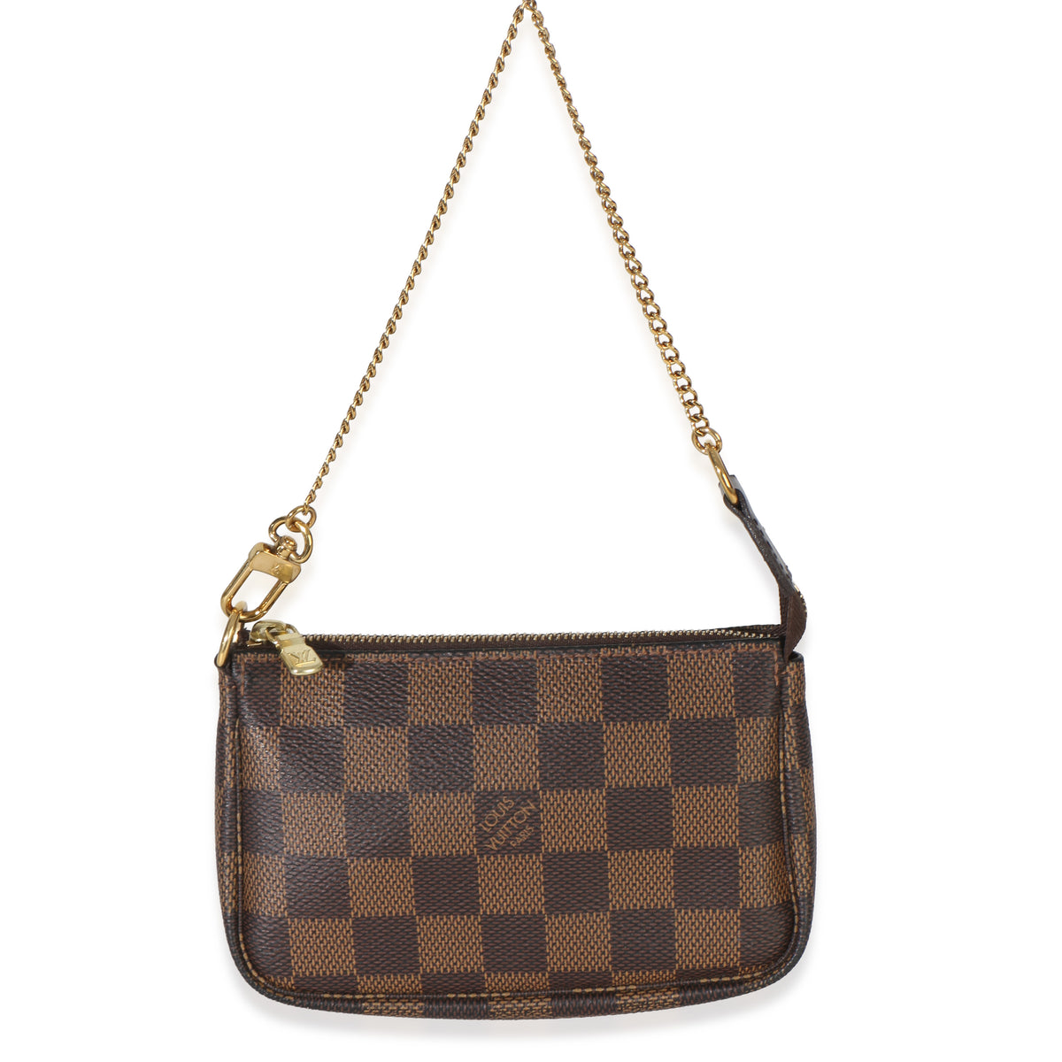 Louis Vuitton Damier Ebene Canvas Mini Pochette Accessories Handbag fv