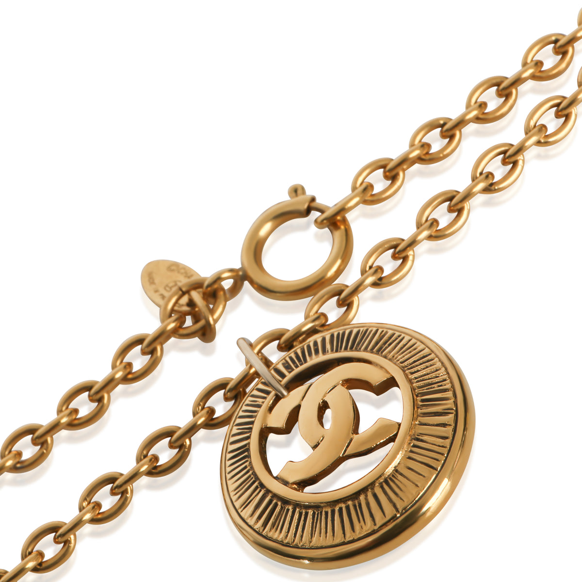 Chanel Gold Plated  Vintage Sunburst CC Pendant sv