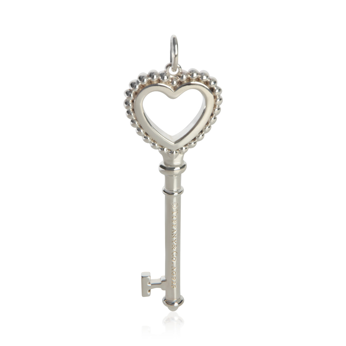 Tiffany & Co. Sterling Silver  Heart Key Pendant pv