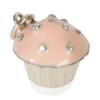 Tiffany & Co. Sterling Silver  Pink Enamel Cupcake Charm