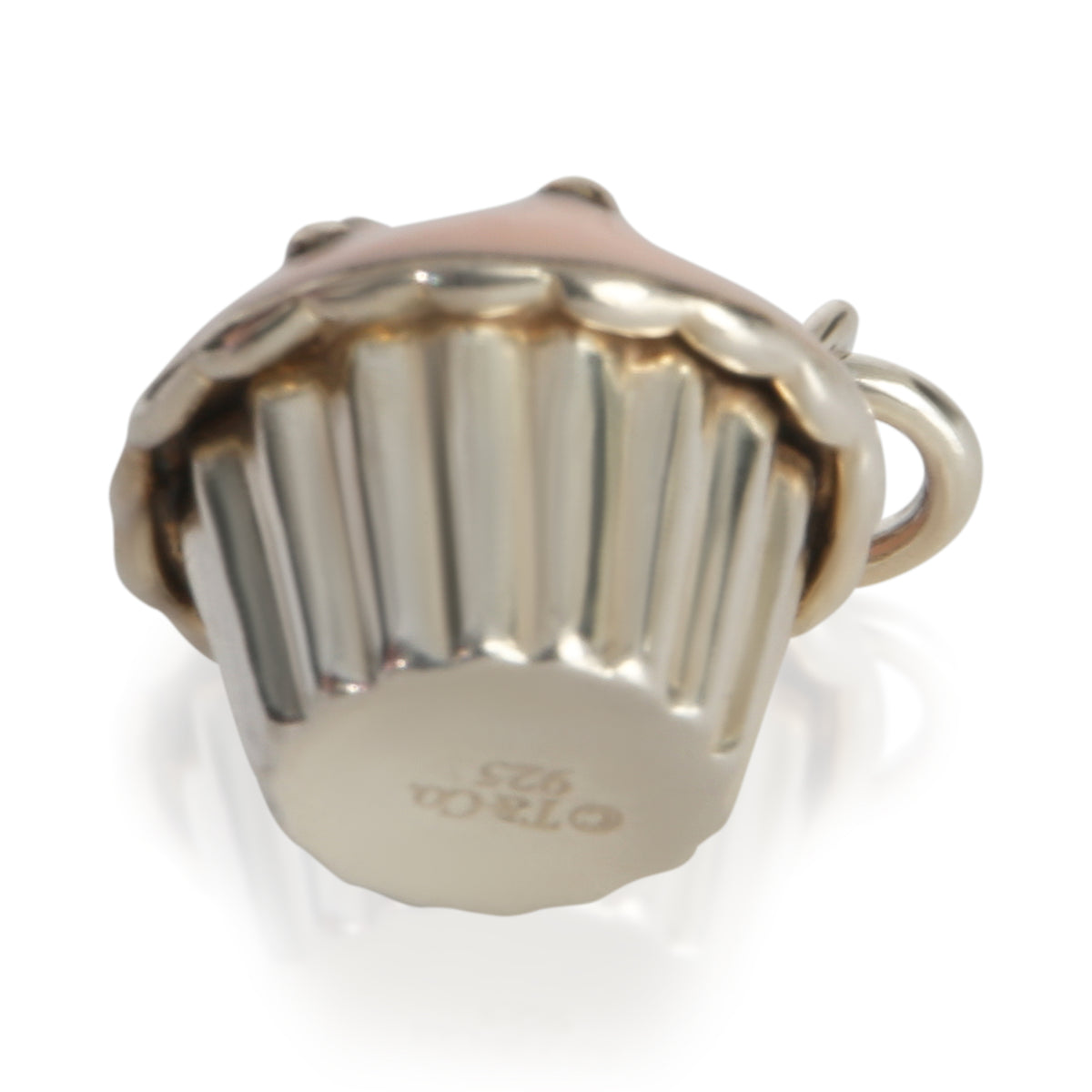 Tiffany & Co. Sterling Silver  Pink Enamel Cupcake Charm pv