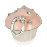 Tiffany & Co. Sterling Silver  Pink Enamel Cupcake Charm sv