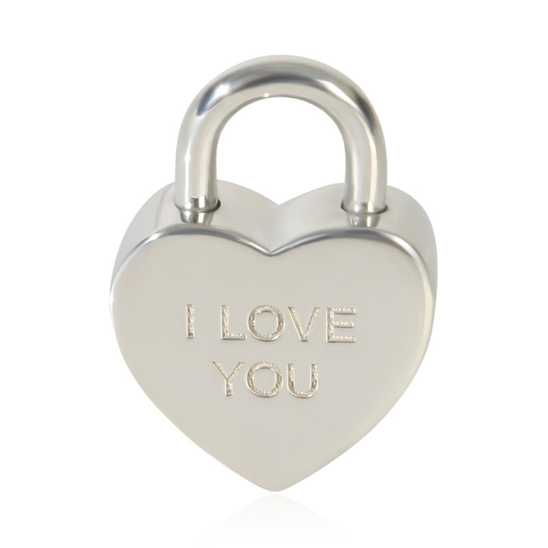 Tiffany & Co. Sterling Silver  I Love You Heart Lock Charm fv