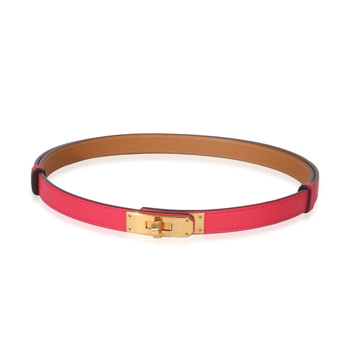 Hermès Rose Shocking Epsom Kelly 18 Belt GHW fv
