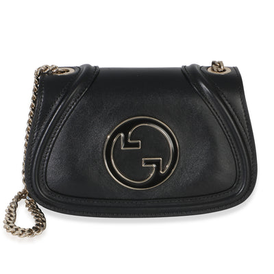 Gucci Black Calfskin Blondie Small Chain Shoulder Bag Handbag fv