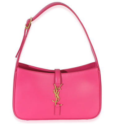 Saint Laurent Pink Smooth Calfskin Le 5 7 Small Hobo Handbag fv