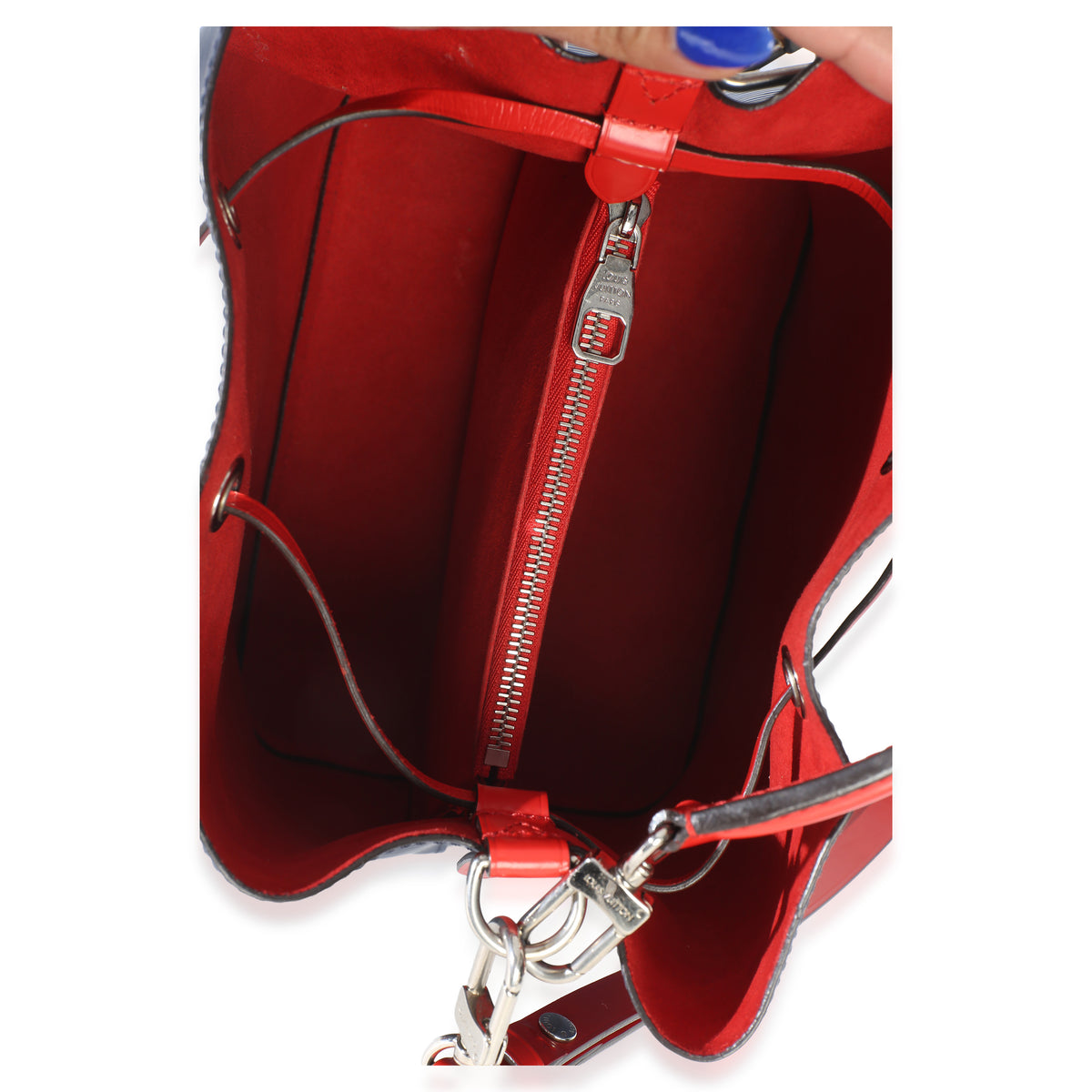 Louis Vuitton Navy Red Epi Neonoe MM Handbag 9