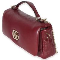 Gucci Red Lambskin GG Milano Small Top Handle Shoulder Bag Handbag 2