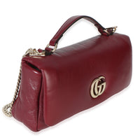 Gucci Red Lambskin GG Milano Small Top Handle Shoulder Bag Handbag 3