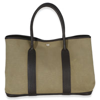 Hermès Khaki Marron Fonce Negonda Toile Garden Party 36 PHW Handbag 4