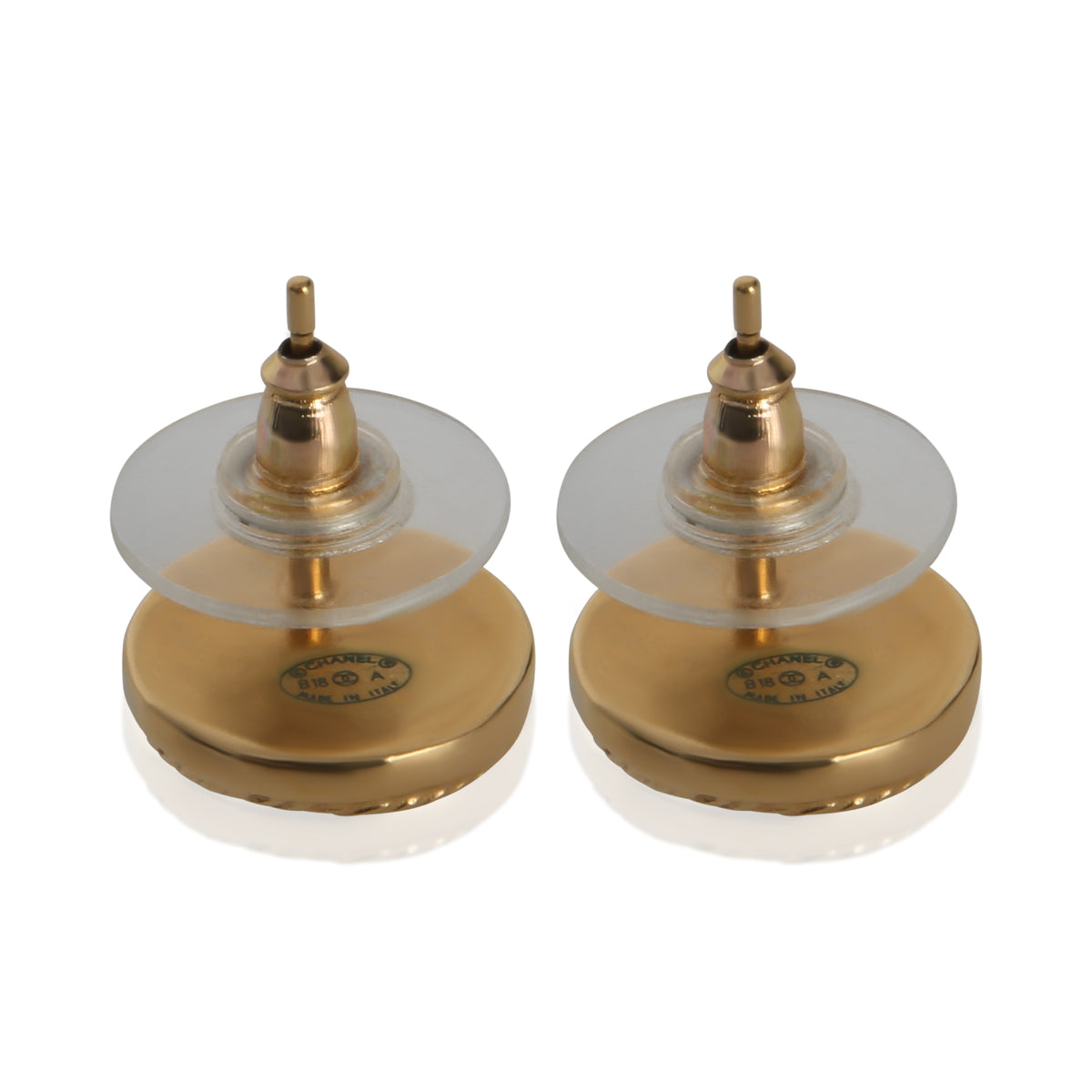 Chanel Gold Plated  2018 Small CC Earrings pv