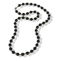 Tiffany & Co. Sterling Silver  Onyx & Silver Bead Necklace pv