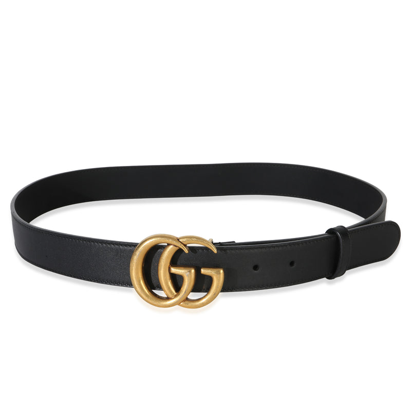 Gucci Black Calfskin GG Thin Marmont Belt 85/34 fv