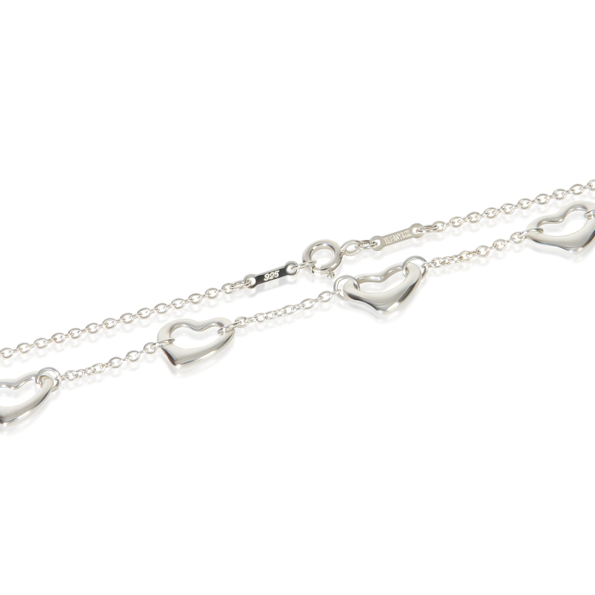 Tiffany & Co. Sterling Silver  Elsa Peretti Open Heart Necklace sv