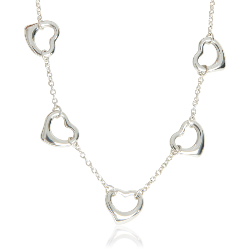 Tiffany & Co. Sterling Silver  Elsa Peretti Open Heart Necklace fv