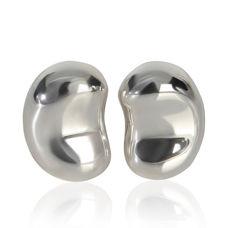 Tiffany & Co. Sterling Silver  Vintage Elsa Peretti Bean Earrings fv