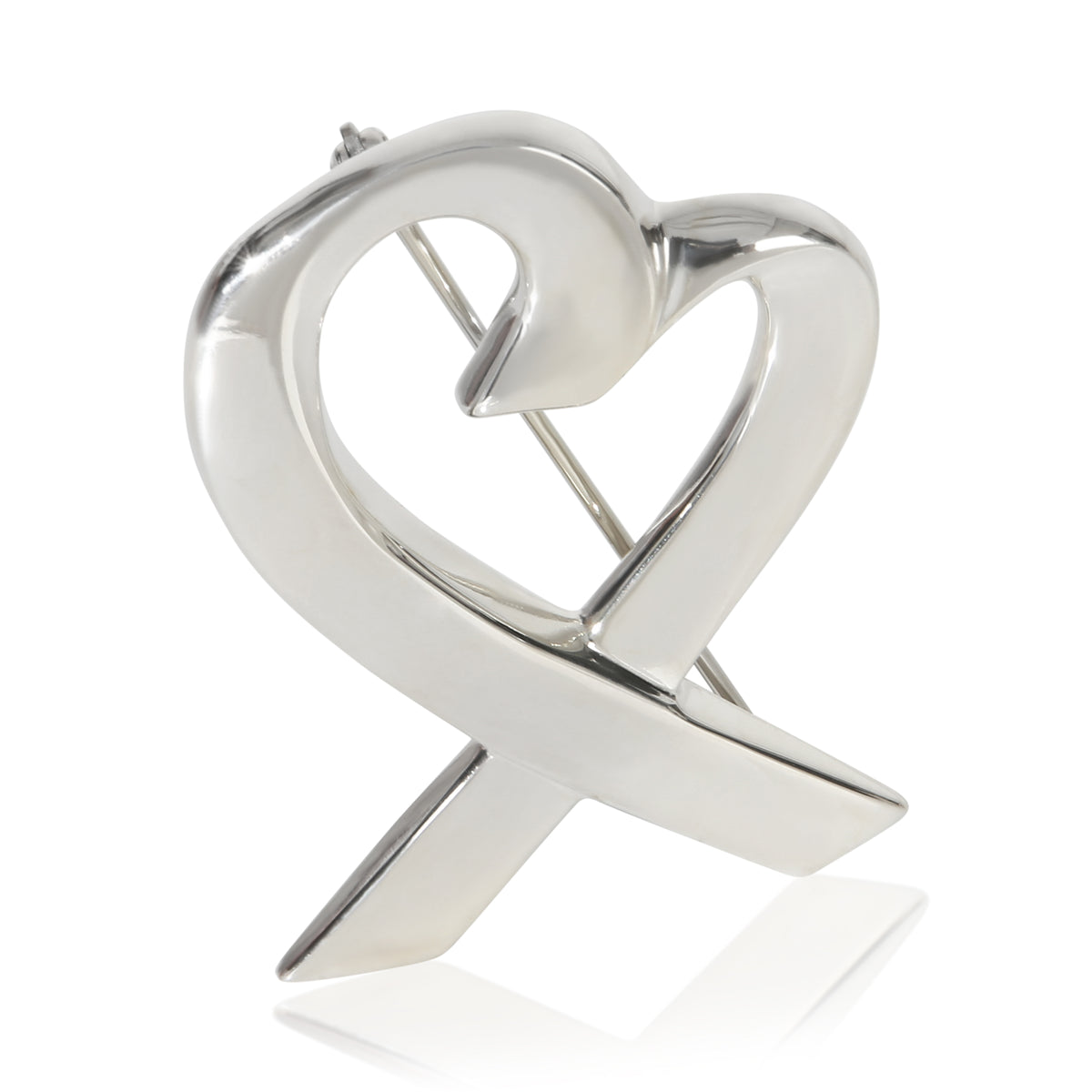 Tiffany & Co. Sterling Silver  Paloma Picasso Loving Heart Brooch fv