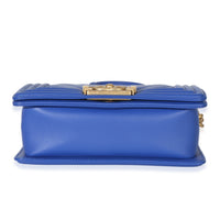 Chanel Blue Lambskin Chevron Quilted Small Boy Bag Handbag 5