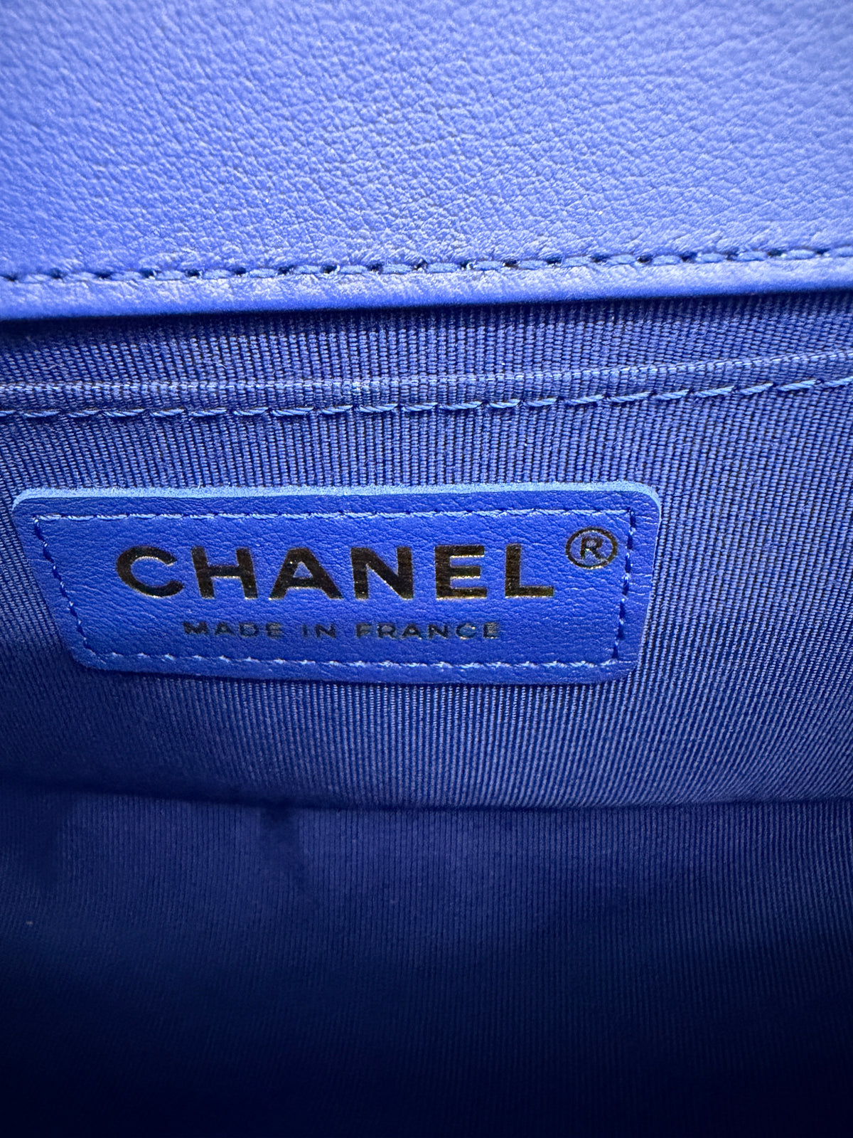Chanel Blue Lambskin Chevron Quilted Small Boy Bag Handbag ad2